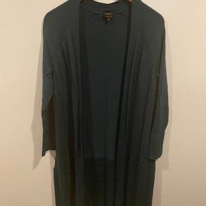 Talbots Teal Long-Line Cardigan